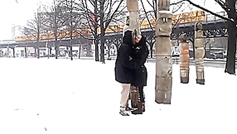 Mareen Deluxe - Public Interracial in the snow Mareen Deluxe - Public Interracial in the snow