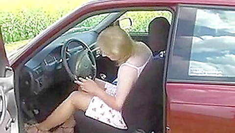 Pantyhose Milf in Car