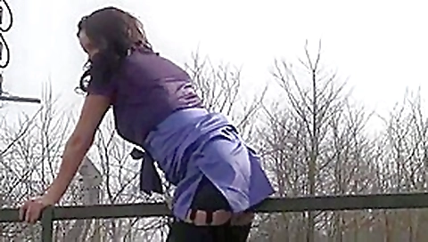 Sexy British Lady Flashing in Public