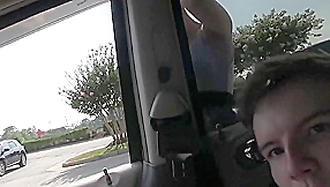 Public car blowjob in a mall parking lot Public car blowjob in a mall parking lot