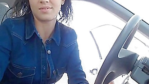 Girl gets naked outside of her car Girl gets naked outside of her car