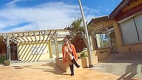 Nude walk in the nudist-resort