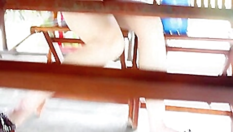 Full upskirt of vietnamese wife while having meal Full upskirt of vietnamese wife while having meal