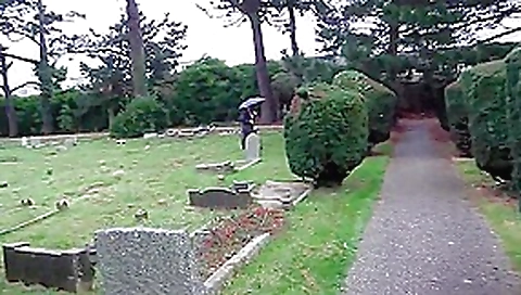 Slut wife exposing herself and pissing in a cemetery