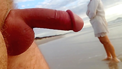 Public erection CFNM beach encounter between lady and male exhibitionist Public erection CFNM beach encounter between lady and male exhibitionist