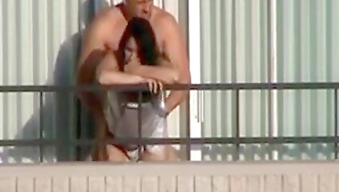 Couple Fucks On Hotel Balcony Couple Fucks On Hotel Balcony