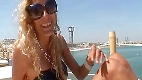 Blonde Latina hottie fucked on the sea Blonde Latina hottie fucked on the sea
