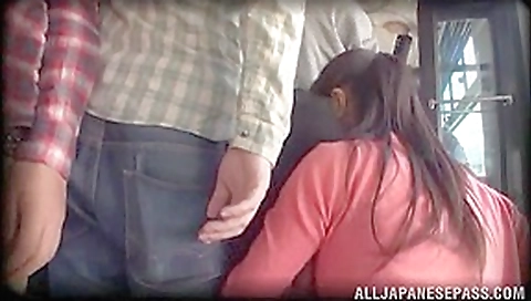 Hot Asian milf gets group action in a public place Hot Asian milf gets group action in a public place