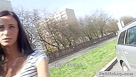 Pounding European brunette amateur outdoors Pounding European brunette amateur outdoors