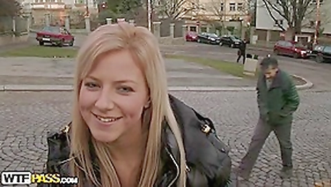 Cutie masturbating pecker in the alley