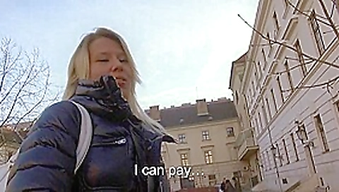 Eurobabe Adrienne gave up her pussy with stranger for some cash